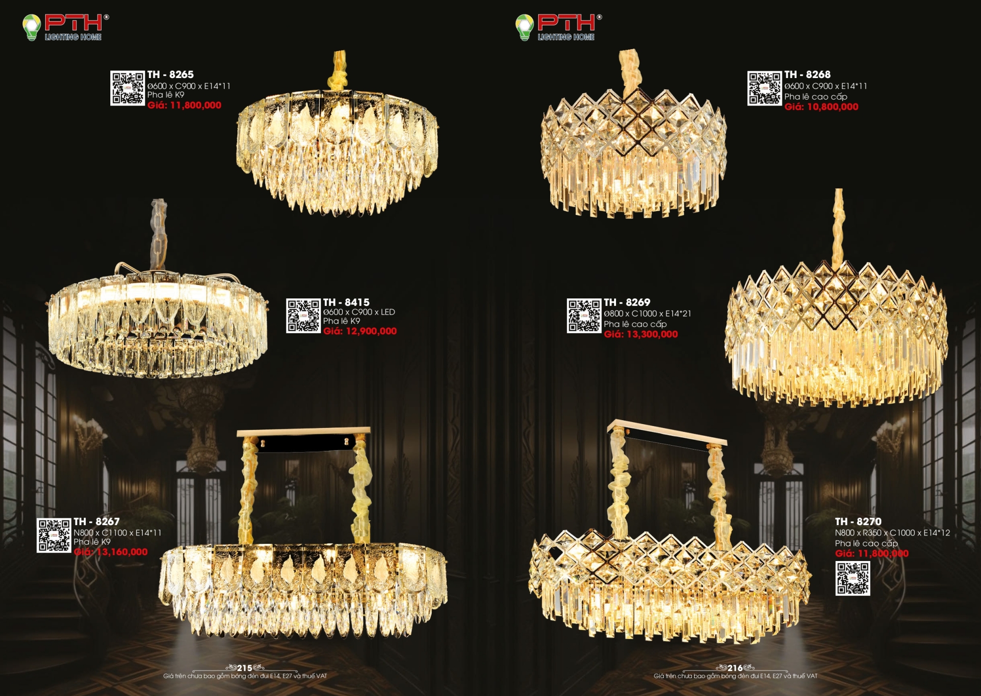 Bảng giá đèn trang trí PTH Lighting Home 2026